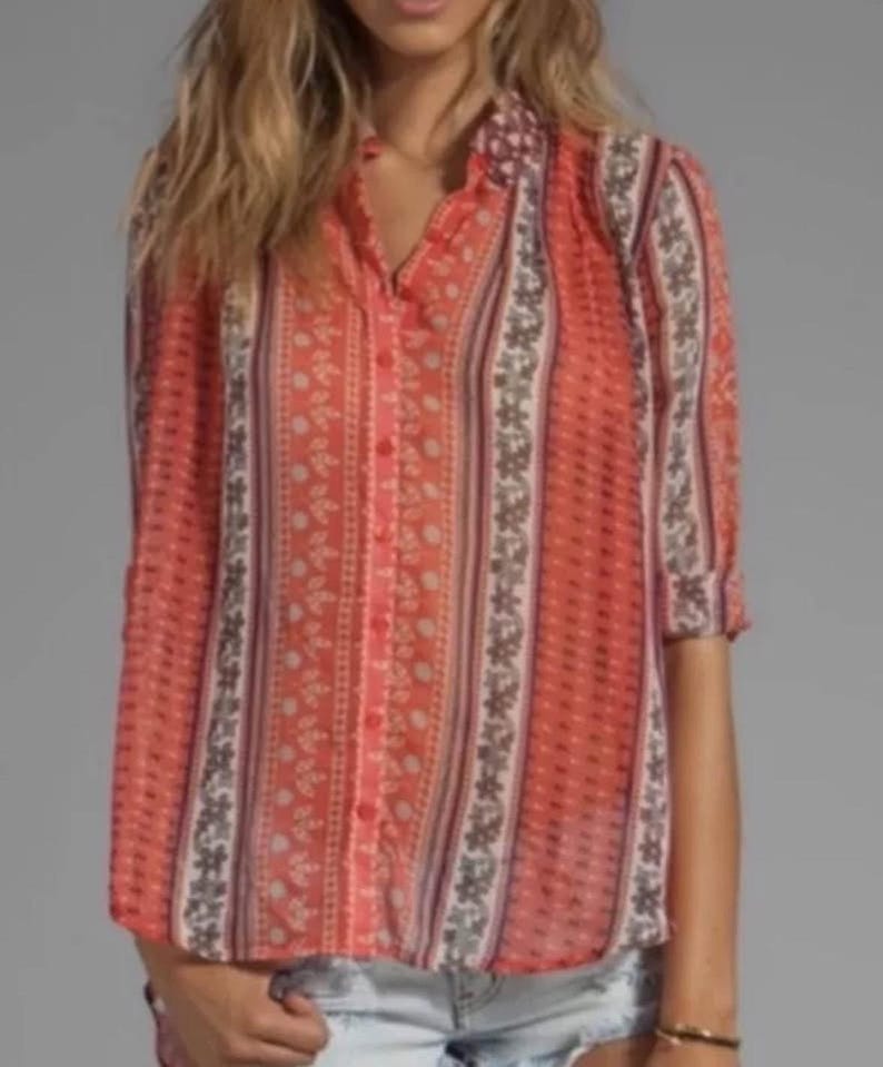 Free People Midnight Mile – Skjortblus med knappar och hög, låg axelbandslös rygg bild 1