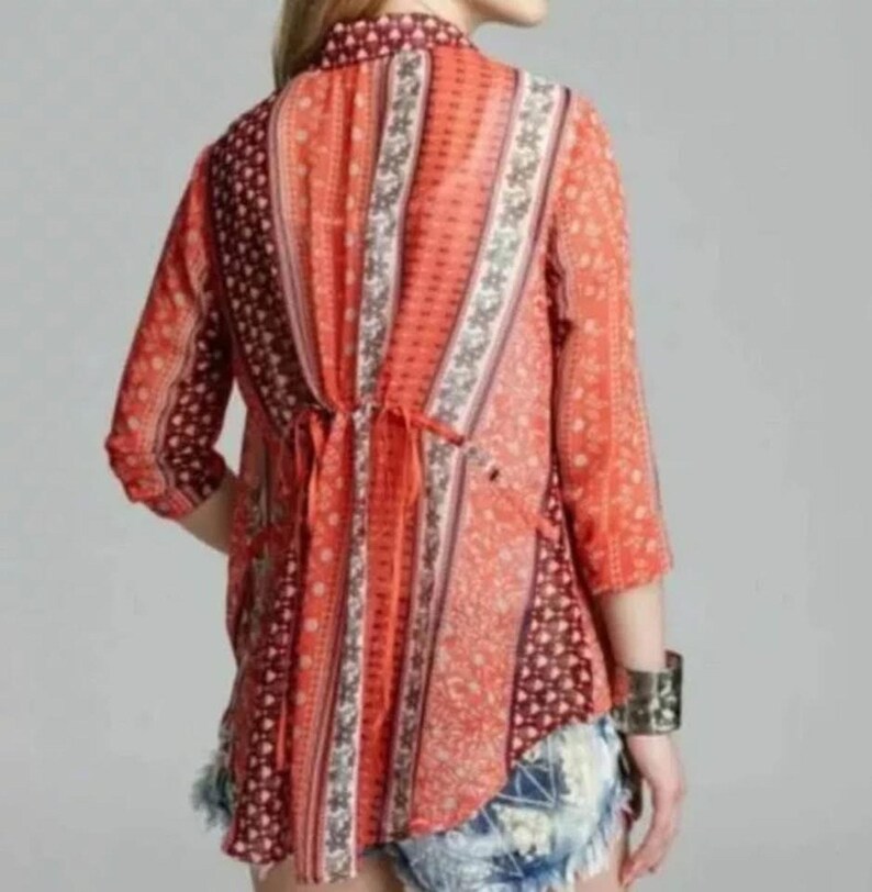 Free People Midnight Mile – Skjortblus med knappar och hög, låg axelbandslös rygg bild 2