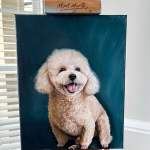 Animal Art Wall Decor - Handmade Poodle Oil Painting on Framed Canvas for Pet Lovers