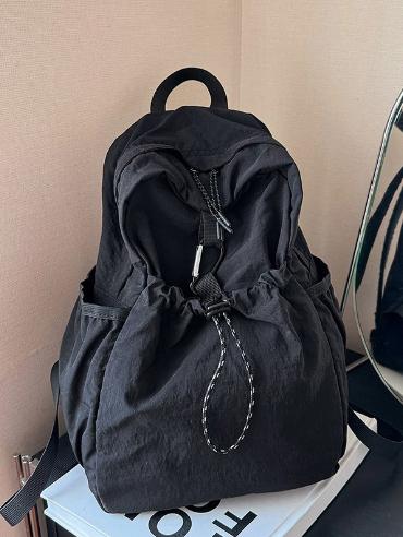 Black korean backpack best sale