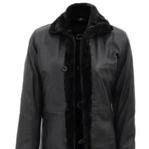 Women Lambskin Leather Long Coat - Shearling Bomber Handmade Fur Coat - Winter  Fur Stylish Coat - Handmade B3 Fur Lined Warm Coat