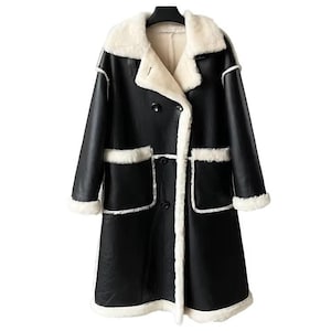 Women Shearling Coat - Sheepskin Long Coat - Genuine Leather Winter  Fur Long Coat - Warm Outwear Fur Lined Women Coat - Gift For Her