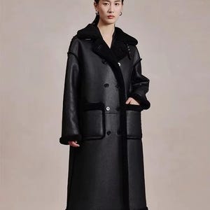 Women Shearling Coat - Sheepskin Long Coat - Genuine Leather Winter  Fur Long Coat - Warm Outwear Fur Lined Women Coat - Gift For Her