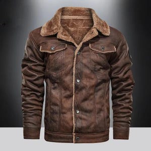 Men&#39;s Sheepskin Leather Fur Jacket , Shearling Bomber Fur Jacket , Handmade Biker Leather  Fur Jacket , Genuine Sheep Leather Jacket