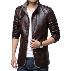 Handmade Real Sheepskin Aviator Jacket | Men's Leather Bomber Shearling Coat | Warm  Fur Winter Biker Jacket