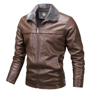Men&#39;s Sheepskin Leather Aviator Jacket | Fur Shearling Bomber Jacket | Handmade Winter Pilot Flight Biker  Fur Jacket
