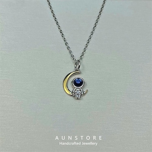 Collar de astronauta, colgante de astronauta de dibujos animados, regalo de moda para el día de San Valentín, collar de explorador espacial, regalo para ella, regalo de cumpleaños