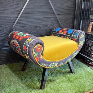 Zerda Ottoman Pouf Chair, Pouffe, Footstool, Handmade, Makeup Pouf, Pouf Chair, Pouf Bench, Pouf Stool, Smiley Pouf Armchair, Furniture