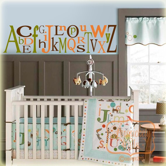 Items similar to ALPHABET modge podge vinyl wall decal set choose