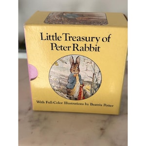 Set di 6 libri cartonati "Little Treasury of Peter Rabbit" di Beatrix Potter, edizione vintage del 1983.