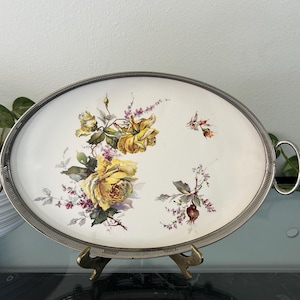 Antikes Porzellan Tablett Rose: 1916 Shabby Chic Hochzeitsdeko