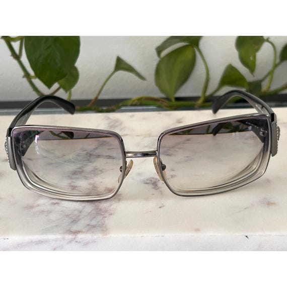 Versace MOD 2030-B Gunmetal Medusa Crystal Sunglasses1001/11 61-17 120 Italy Y2K