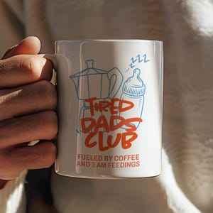 Caneca personalizada para novo pai, presente para futuro pai para nova mamãe, caneca do clube dos pais cansados, presente para chá de bebê, presente para o dia dos pais, presente para novos pais