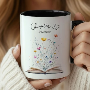 30th Birthday Mug With Name Personalized 30th Birthday Gift Girl Custom Birthday Coffee Cup Chapter 30 Birthday Gift For Her Book Lover Gift