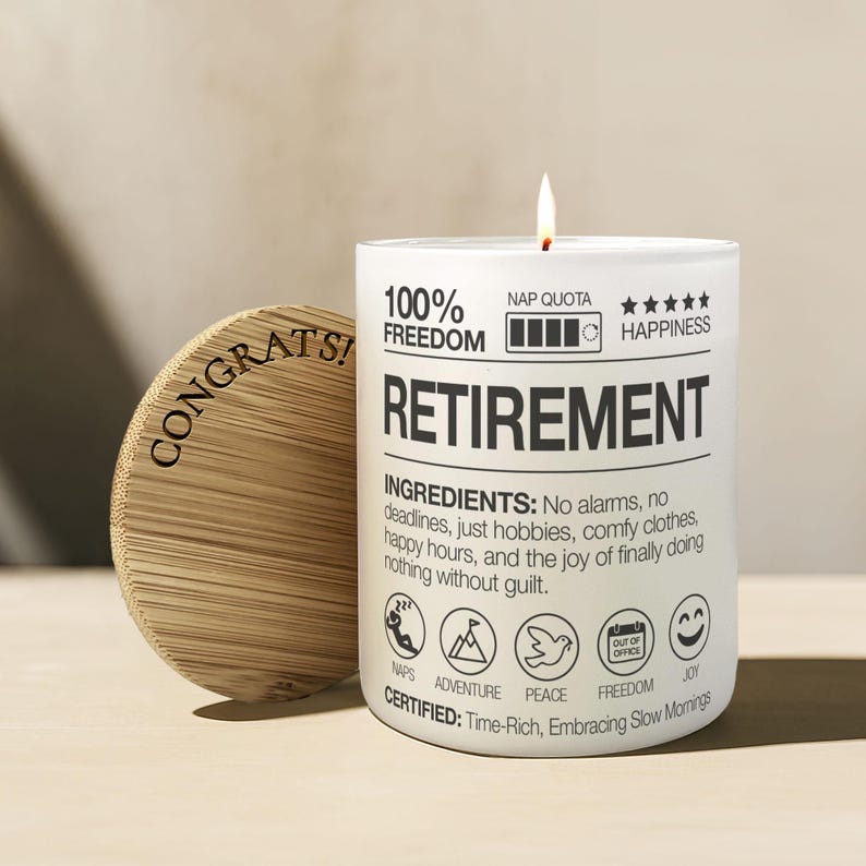 Funny Retirement Candle Retiring Coworker Gift Retirement Happy Retirement Candle Retiree Gift Teacher Retired Gift Boss Retirement Life image 1