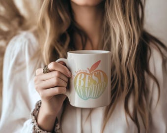 Personalisierte Bester Lehrer Becher für Lehrer Wertschätzung Geschenk Lehrer Kaffeetasse Geschenk, Zurück zu Schultasse Benutzerdefinierte Lehrer Tasse Geschenk vom Schüler