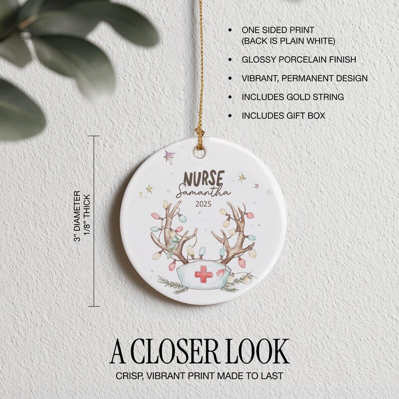 Personalized Nurse Ornament For New Nurse Keepsake RN Ornament For Nurse Practitioner Nursing Graduate Ornament Nurse Christmas Gift LPN image 6