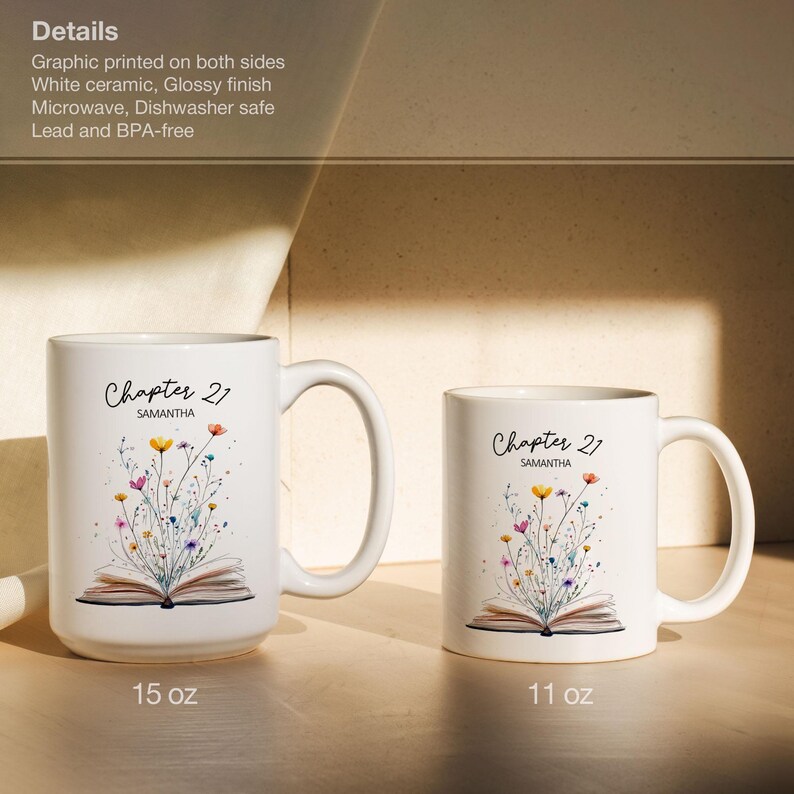 21st Birthday Mug With Name Personalized 21st Birthday Gift For Best Friend Custom Birthday Coffee Cup Chapter 21 Birthday Gift For Girl image 3