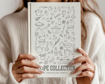 Custom Recipe Book, Personalized Cookbook, Spiral Recipe Book Binder, Family Recipe Book, Baking Journal, Gift for mom, Wedding Gift