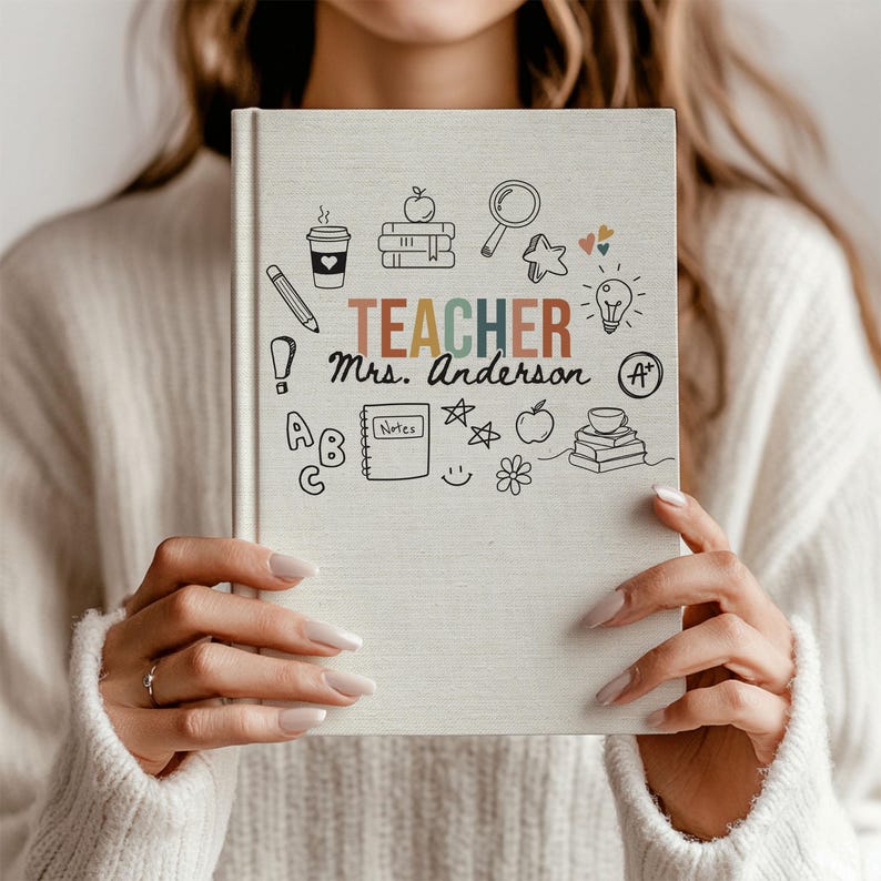 Custom Journal For Teacher Appreciation Gift, Personalized Teacher Notebook, New Teacher Gift, Best Teacher Retirement Gift From Student Hardcover