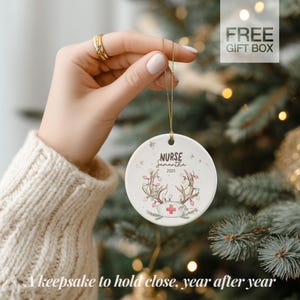 Personalized Nurse Ornament For New Nurse Keepsake RN Ornament For Nurse Practitioner Nursing Graduate Ornament Nurse Christmas Gift LPN image 3
