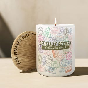 Funny Retirement Candle Retiring Coworker Gift Retirement World Travel Gift Happy Retirement Adventure Candle Retiree Gift Teacher Retired