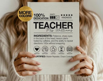 Personalisiertes Lehrer-Notizbuch für Lehrer-Journalgeschenk Kundenspezifisches Lehrer-Namensgeschenk Lustiges Lehrer-Geschenk vom Studenten neuer Lehrer-Geschenk-Weihnachten