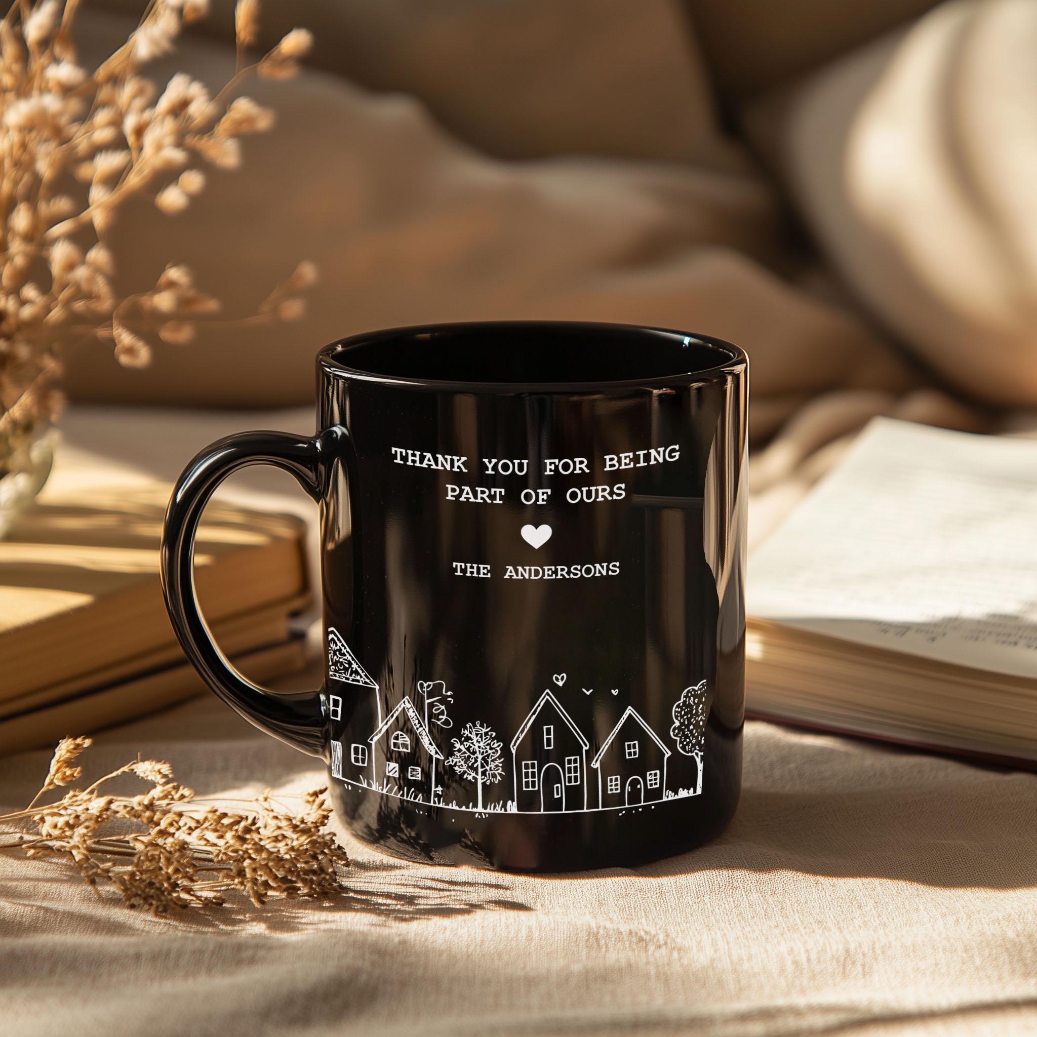 It Takes a Village」マグカップ、先生への感謝の気持ちを込めた