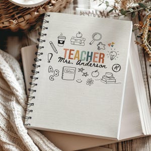 Custom Journal For Teacher Appreciation Gift, Personalized Teacher Notebook, New Teacher Gift, Best Teacher Retirement Gift From Student Softcover Spiral