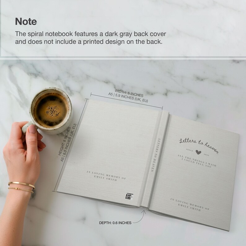 Personalized Grief Journal, Sympathy Gift For Loss Of Mother Father, Letters To Heaven In Loving Memory Gift, Memorial Gift, Condolence Gift image 3