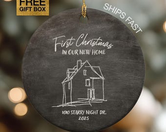 First Christmas In Our New Home Ornament New House Personalized Housewarming Gift For New Homeowner Keepsake Custom Home Ornament Address