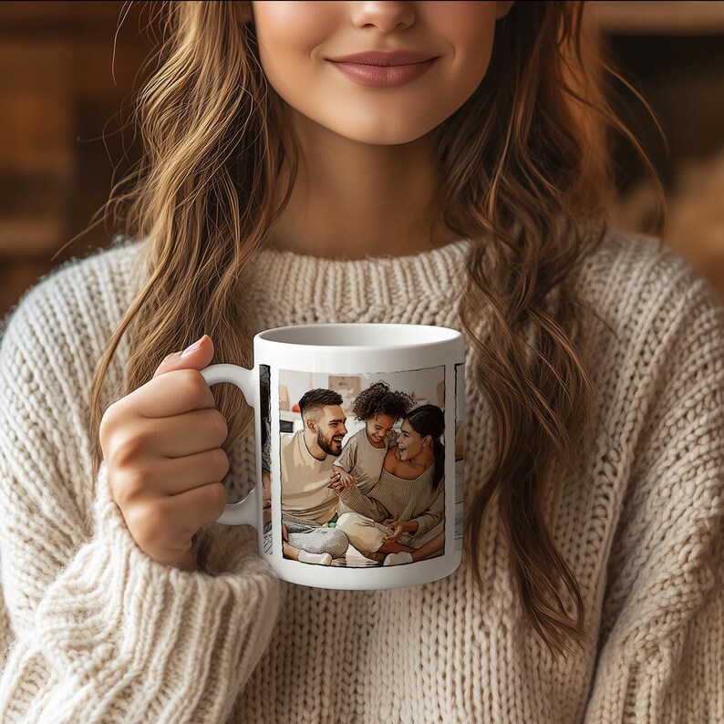 Personalized Photo Mug With 3 Photo Collage, Custom Unique Family Gift ...