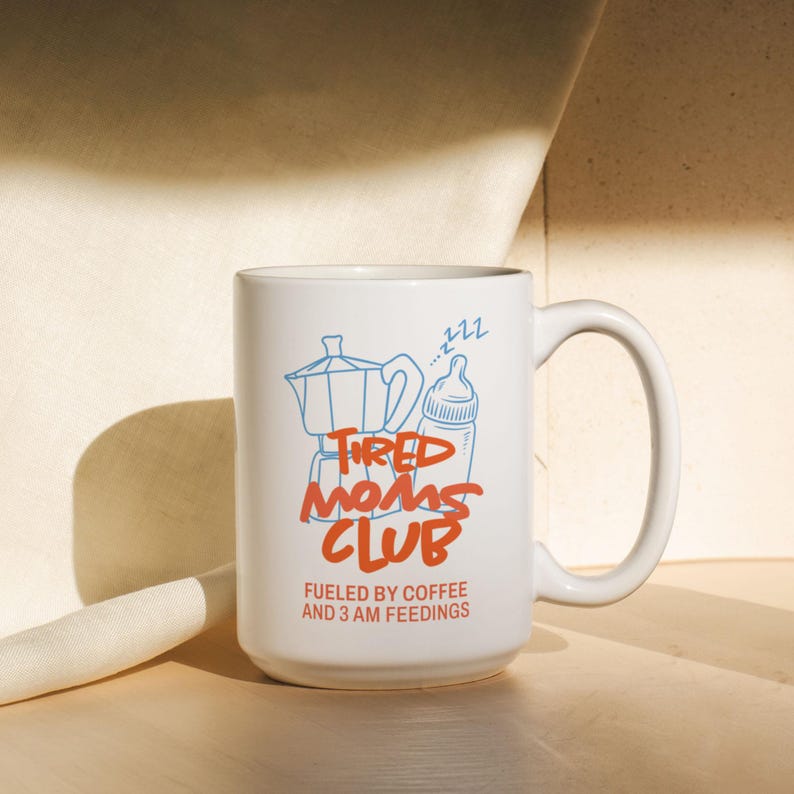 New Mom Mug For Mom Funny Mom Gift For Mom Friend Tired Moms Club Mug New Parent Gift For New Mom Gift Expecting Mom Gift Baby Shower Mother image 7