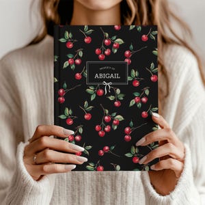 Kers gepersonaliseerd dagboek voor meisjes, aangepast coquette-notitieboekje voor vrouwen, aangepast naamdagboek, voorstel bruidsmeisje, cadeau bruidsfeest