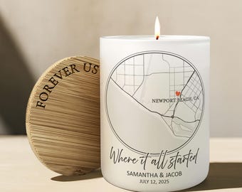 Custom Anniversary Candle For Boyfriend Where It Started Map Candle For New Couple Personalized Candle For Girlfriend Valentine Day Gift