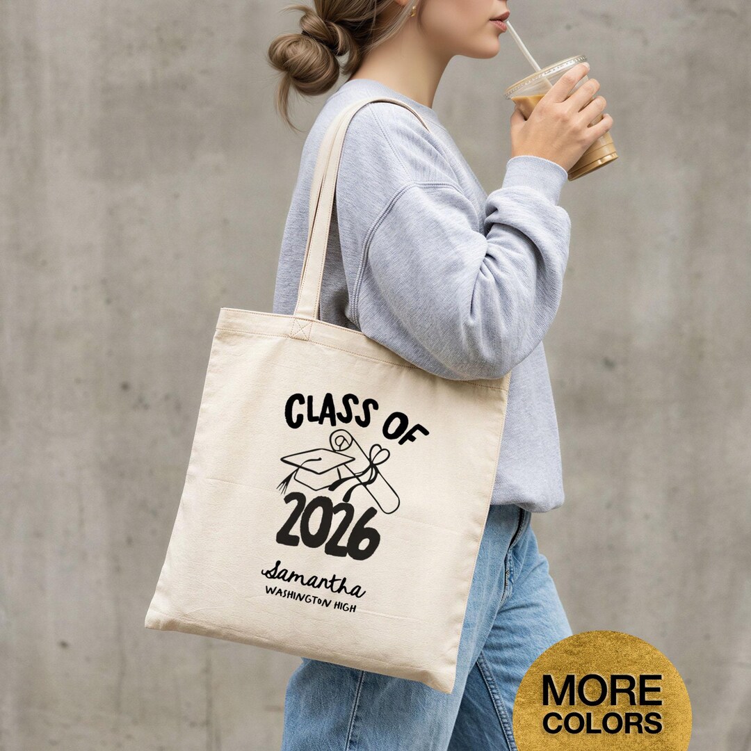 Class of 2026 Tote Bag Personalized Graduation Tote Bag Senior Gift ...