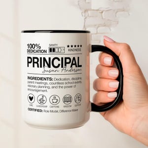 Principal Mug Personalized School Principal Coffee Cup Vice Principal Appreciation Difference Maker Mug Boss Day Assistant Principal Gift