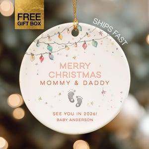 Pregnancy Announcement Ornament New Baby Ornament For New Parents See You In 2026 Announcing Pregnancy Christmas Ornament For Expecting Mom Red