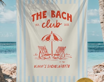 The Bach Club Beach Bachelorette Tapestry Bach Club Banner Personalized Coastal Bachelorette Decor Bachelorette Weekend Welcome Sign Bride