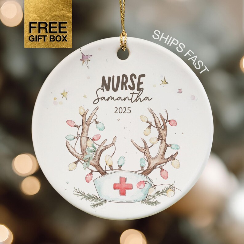 Personalized Nurse Ornament For New Nurse Keepsake RN Ornament For Nurse Practitioner Nursing Graduate Ornament Nurse Christmas Gift LPN image 1