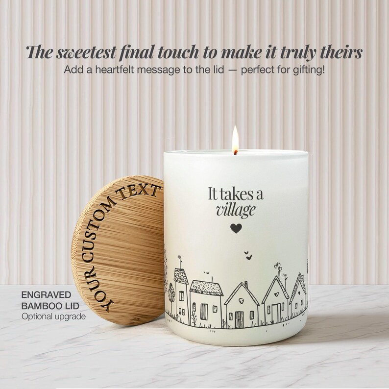 It Takes a Village Candle For Teacher Candle Thank You Gift Candle Gift, Personalized Teacher Gift For Teacher Appreciation Gift, Nanny Gift image 3