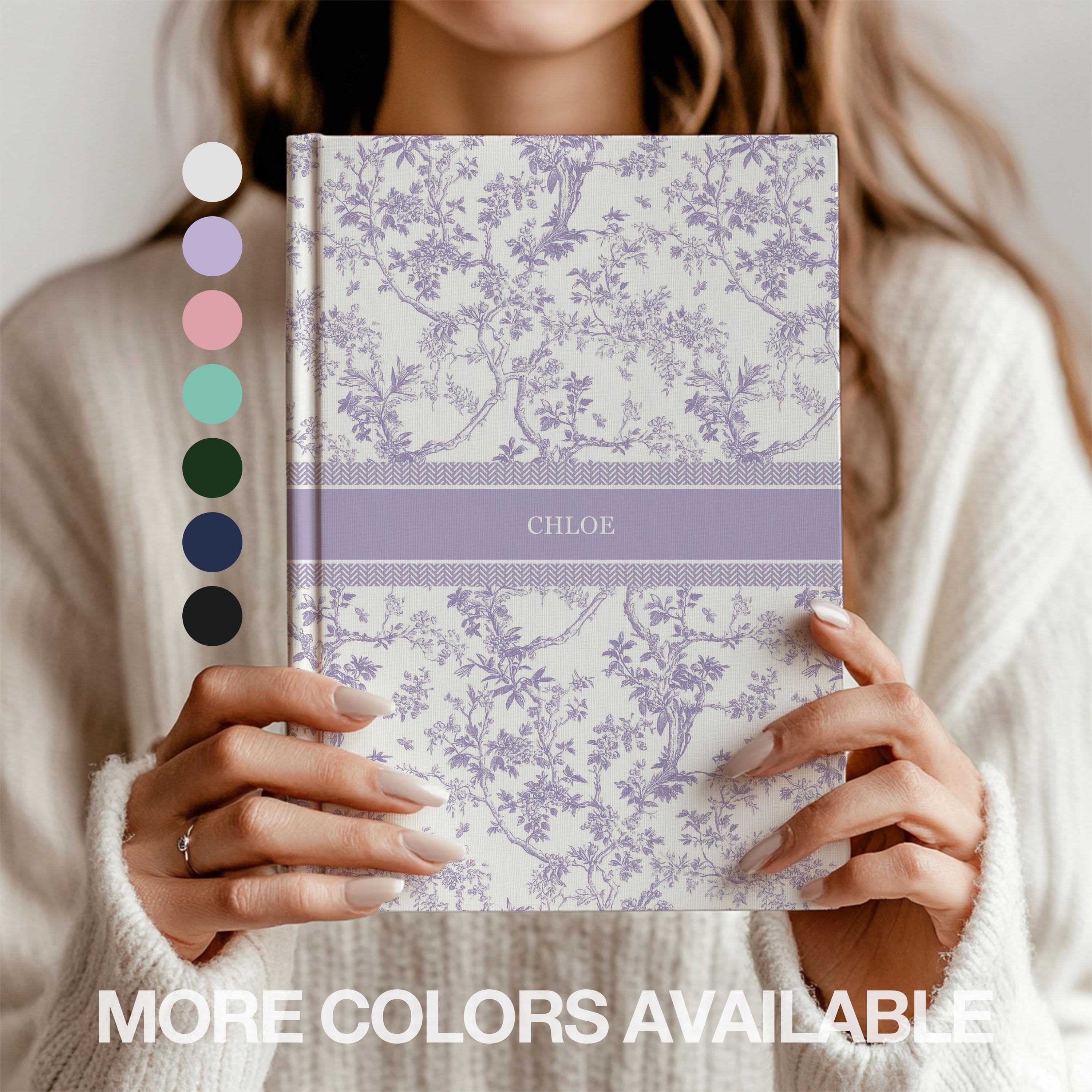 Toile Personalized Journal, Customized Coquette Notebook for women, Custom Name Journal, Bridesmaid Proposal, Wedding Bridal Party Gift