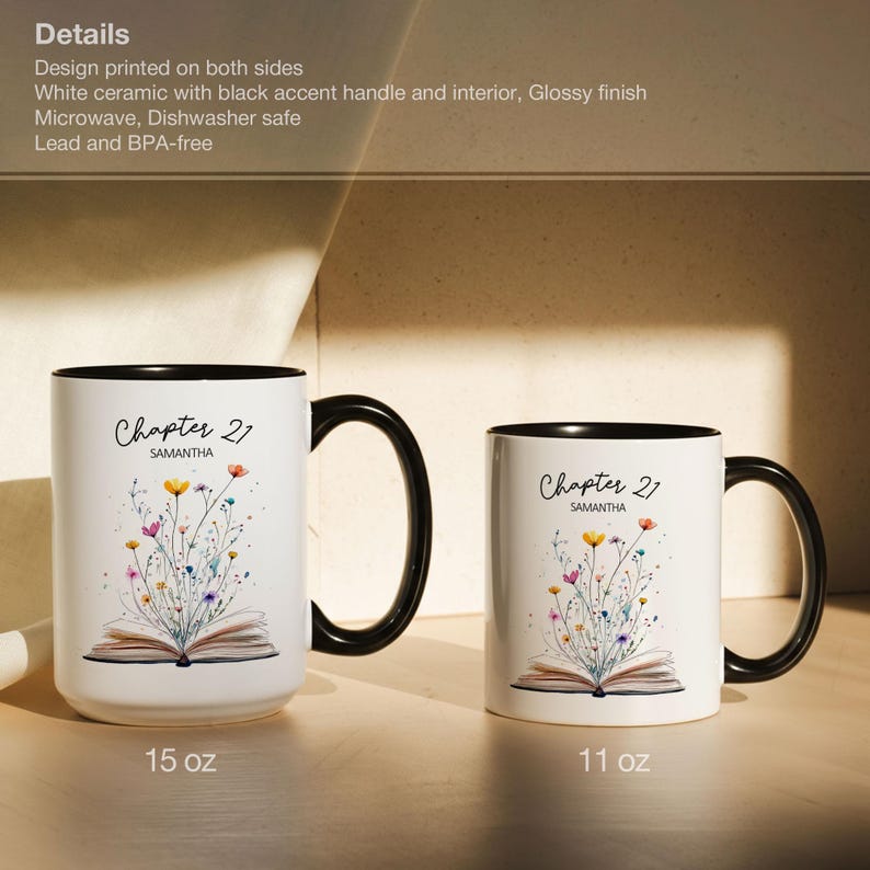 21st Birthday Mug With Name Personalized 21st Birthday Gift For Best Friend Custom Birthday Coffee Cup Chapter 21 Birthday Gift For Girl image 2