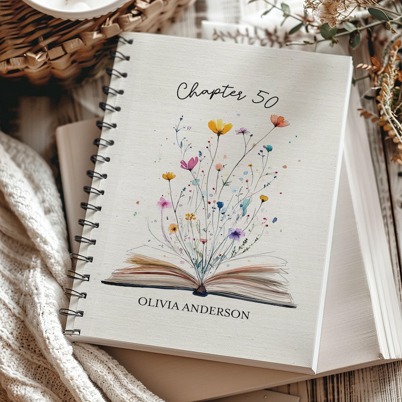 50th Birthday Gift Personalized Birthday Journal Fiftieth Birthday Notebook Custom Birthday Book 50 Year Old Birthday Gift Bday Guest Book Softcover Spiral