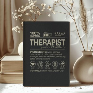 Therapist Journal Gift For Therapist Personalized Mental Health Therapist Gift For Mental Health Counselor Gift Notebook Therapy Graduate Black