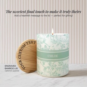 Toile Personalized Name Candle For Friend Candle Custom Gift, Luxury Candle For Her Mom Candle For Sister, Soy Candle Scented Candle Gift image 3