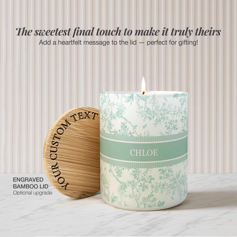 Toile Personalized Name Candle For Friend Candle Custom Gift, Luxury Candle For Her Mom Candle For Sister, Soy Candle Scented Candle Gift image 3
