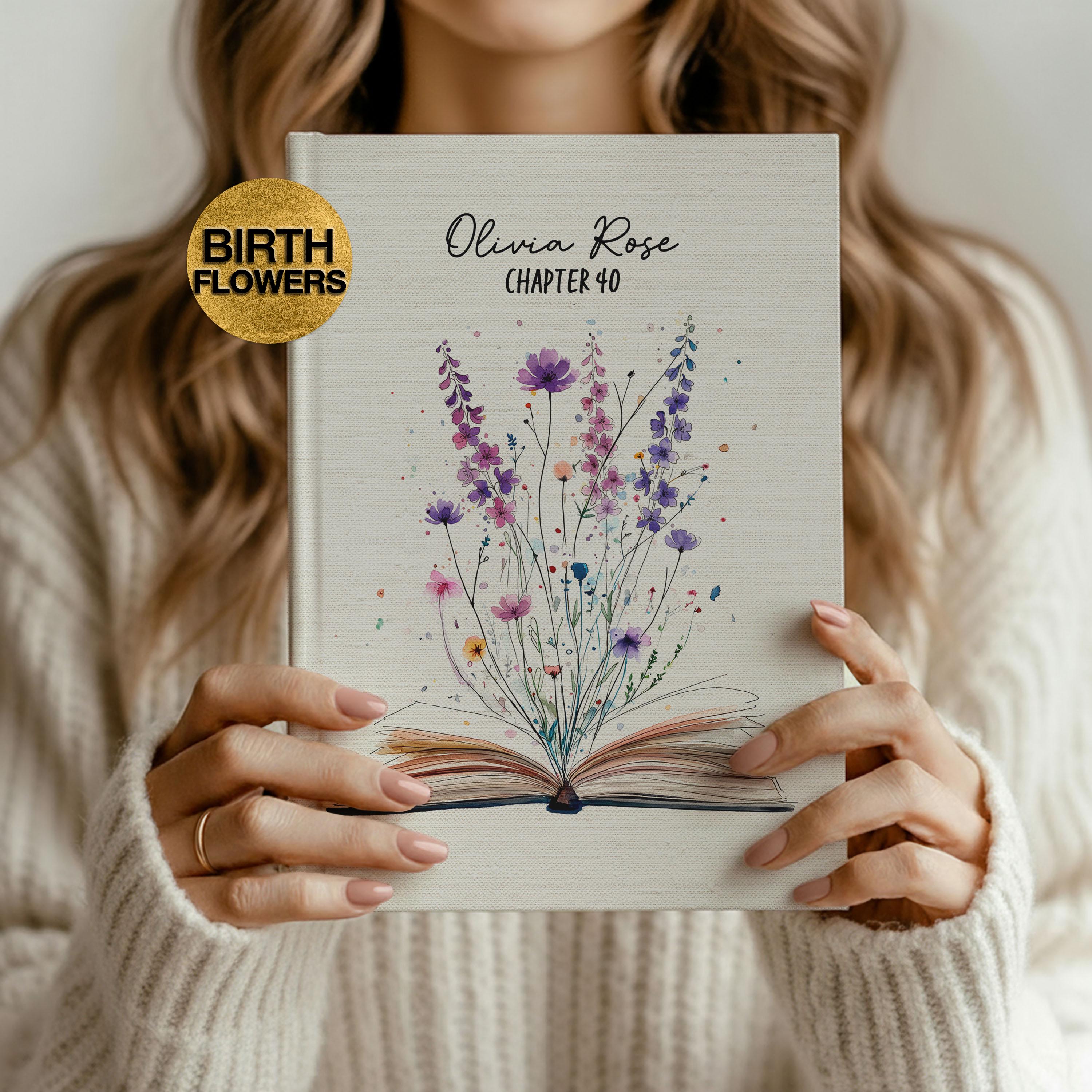 Personalized Birth Flower Journal Floral Notebook Chapter Journal ...