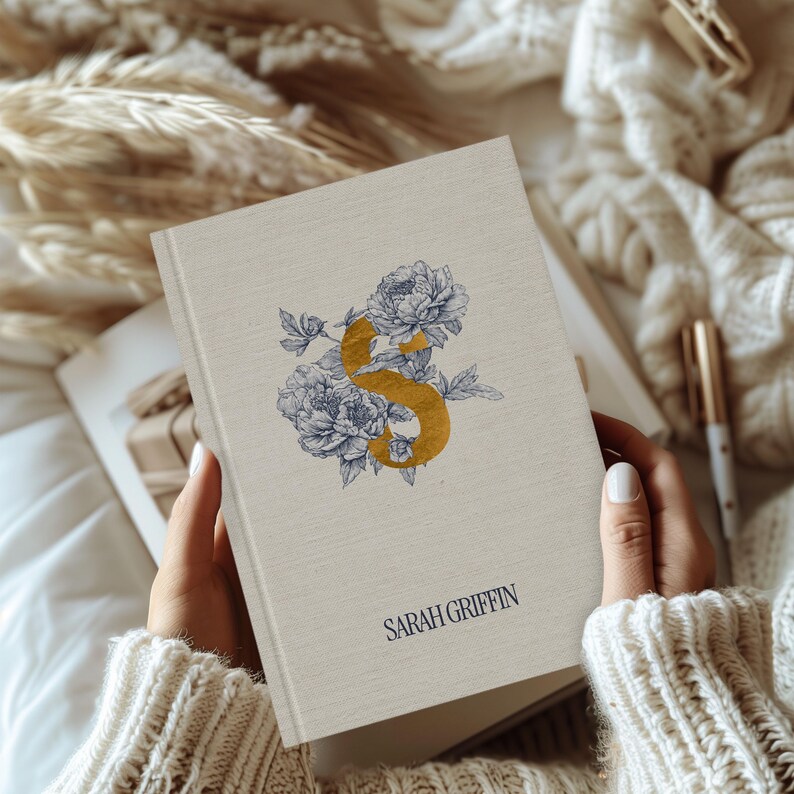 Personalized Monogram Journal For Women Initial Journal Notebook For Mom Custom Name Notebook Gift Toile Bridesmaid Proposal Bridal Party image 11