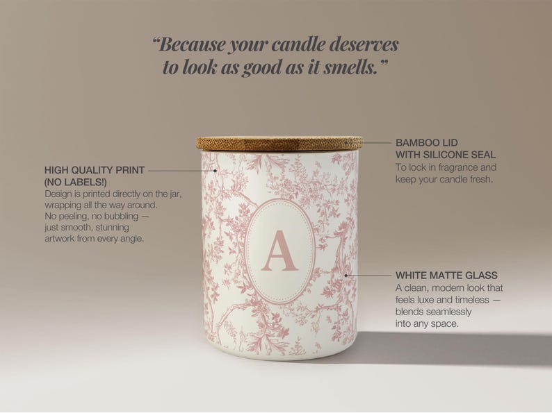 Vela personalizada con nombre de Toile para amiga, vela personalizada, regalo con monograma para novia, velas para dama de honor, vela para mamá, vela para hermana Pink, No Engraving
